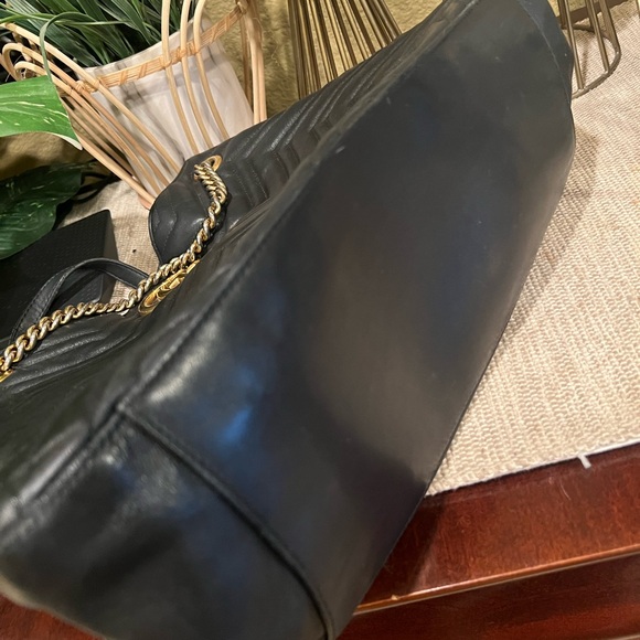 SOLD Gucci black Marmont handbag shoulder bag large chain strap - Picture 13 of 15